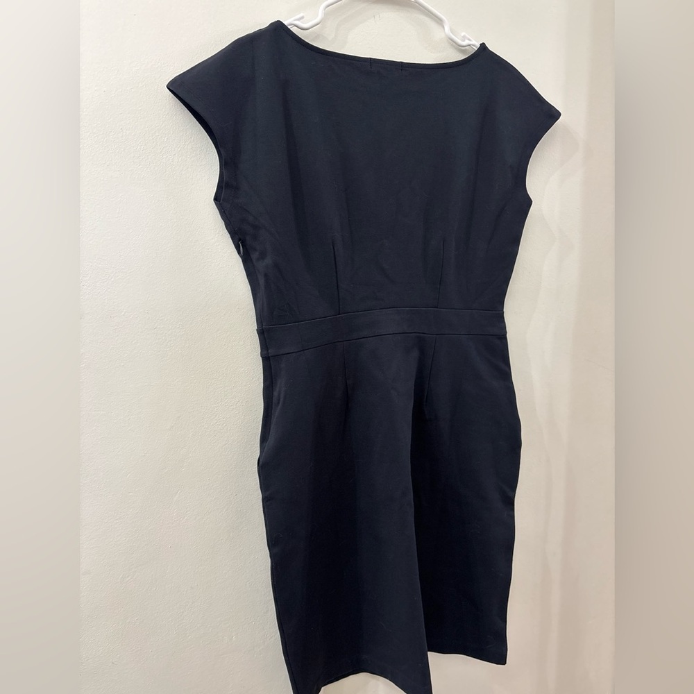 Quince navy Blue structured Dress - cap sleeve - medium - pockets - professional - Picture 6 of 6